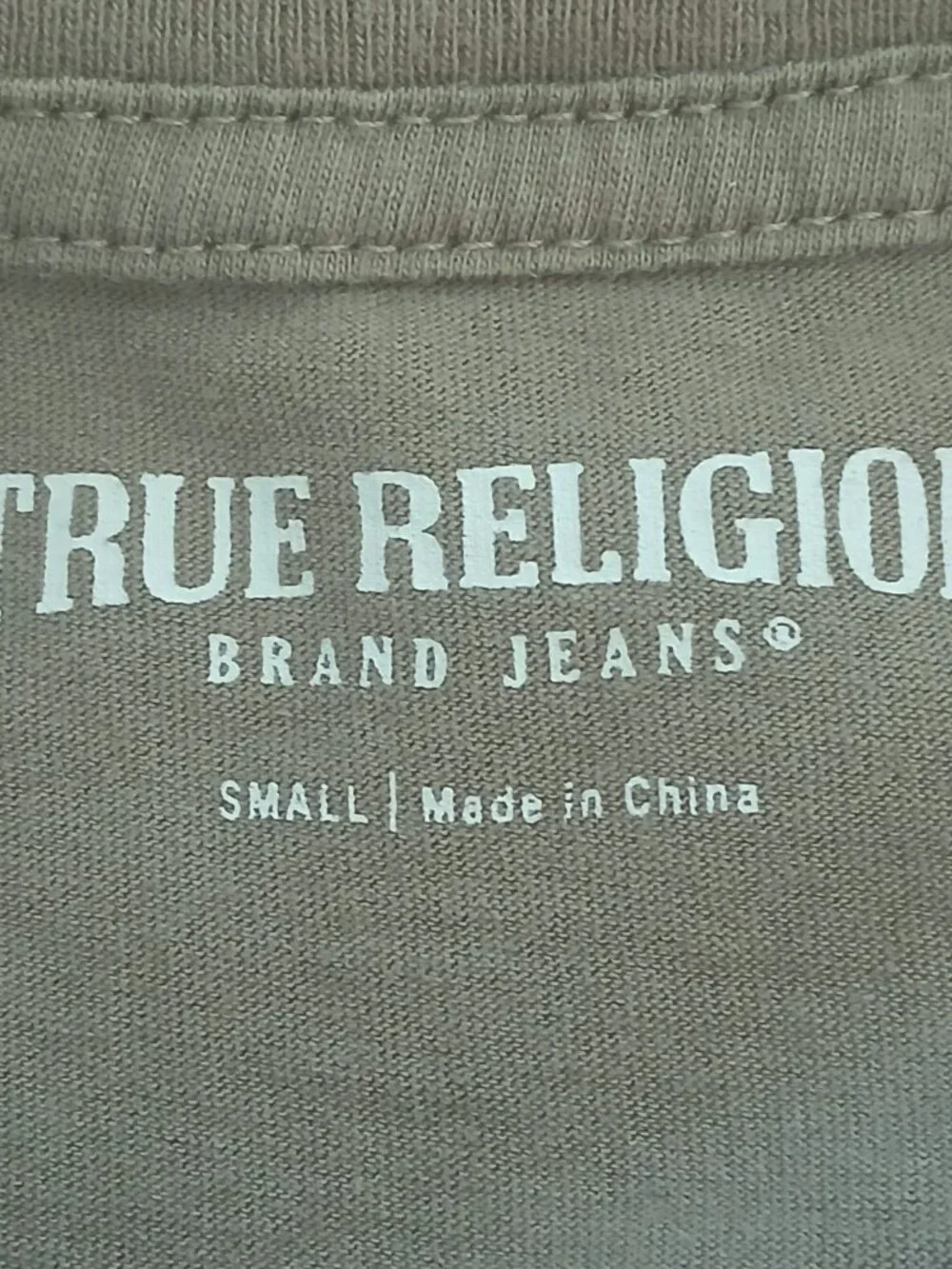 True Religion Men’s Olive Green Graphic Long Sleeve Shirt Size S